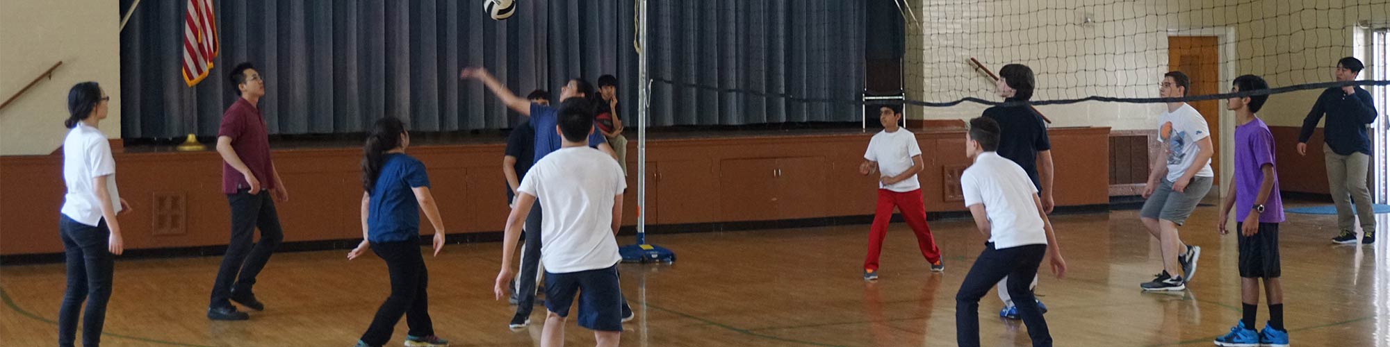 Students Playing Volleyball